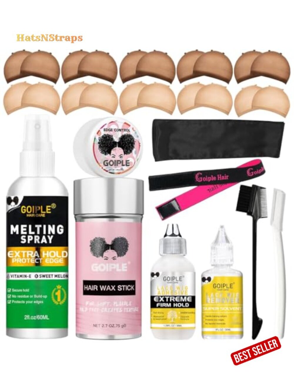Wig Accessory Essentials Kit 29PCS Lace Front Wig Glue & Remover